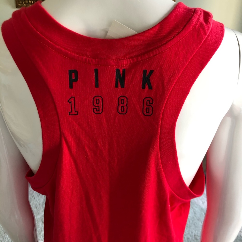 Pink Victoria’s Secret Red Racerback Logo Tank - Picture 1 of 5